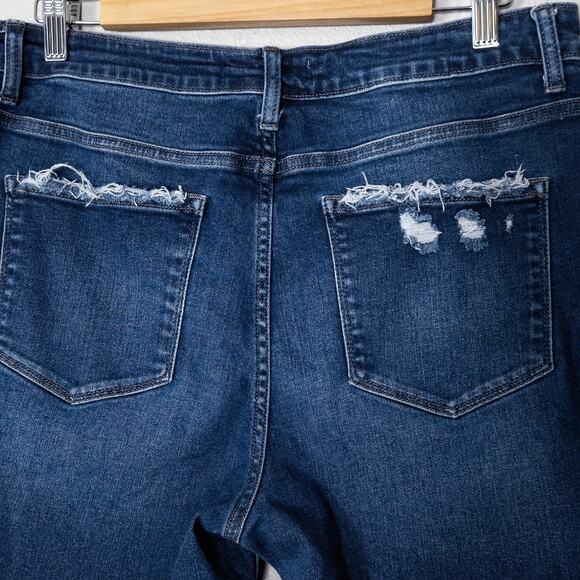 Flying Monkey High Rise Button Fly Distressed Jeans 28 Raw Hem Streetstyle - Picture 7 of 10